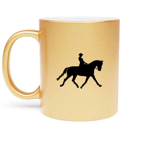 Equestrian, Cowgirl, Horse Riding, Horse, Rodeo Metallic Mugs