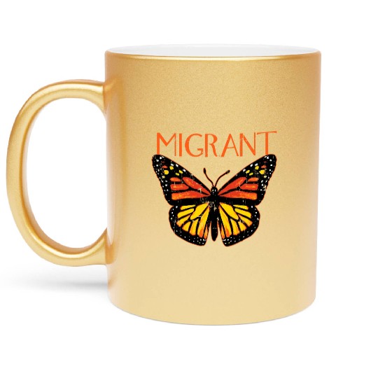 Monarch Butterfly Migration Funny Butterfly Lover Metallic Mugs