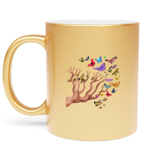 Monarch Butterflies Nature Butterfly Metallic Mugs