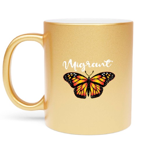Migrant Monarch Butterfly Lover Cute Butterflies Metallic Mugs