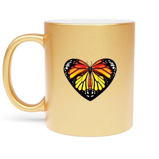 Monarch Butterfly Heart Mom Butterfly Lover Mom Metallic Mugs