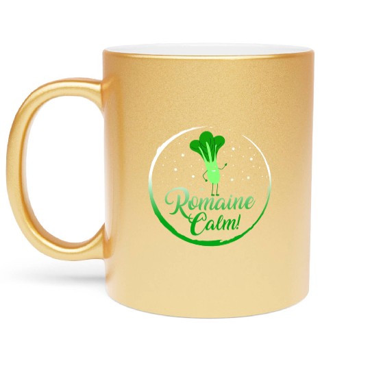 Lettuce Vegetable Metallic Mugs, Romaine Calm Metallic Mugs,