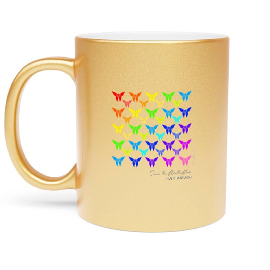 Save the Butterflies Origami Butterfly Metallic Mugs