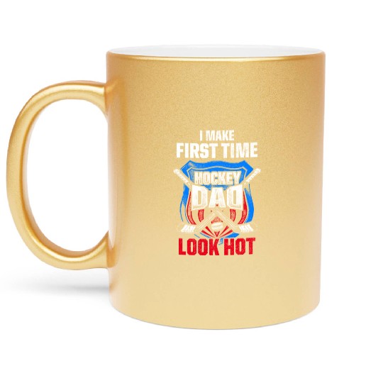 Mens New First Time Dad to Be Beat Hockey Daddy Metallic Mugs