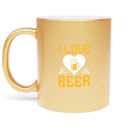 I love beer Metallic Mugs