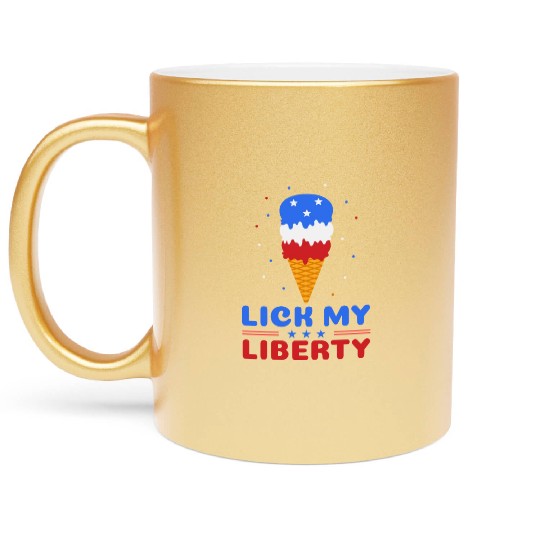 Lick my Liberty 4th of July Ice Cream Metallic Mugs