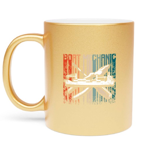 Retro Vintage boat mechanic Metallic Mugs