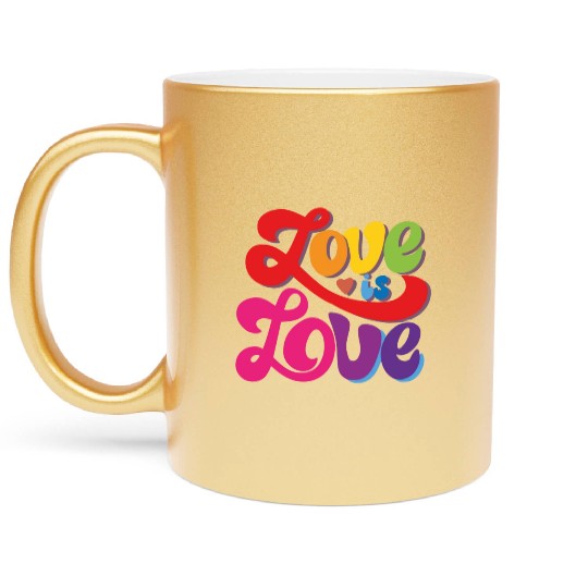 love is love romantic design. Metallic Mugs