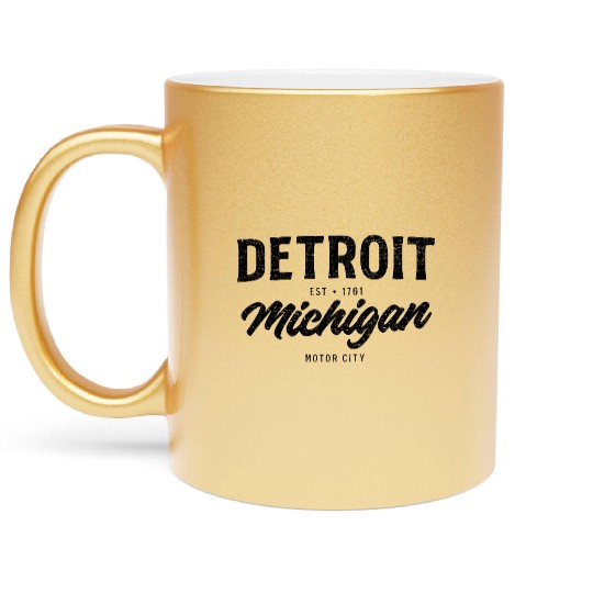 Vintage Detroit Michigan Metallic Mugs