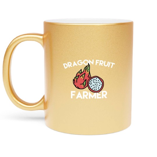 Dragon Fruit Farmer Metallic Mugs
