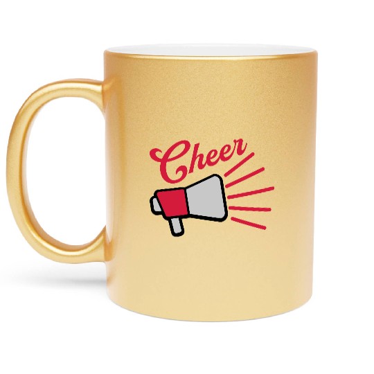 Cheer megaphone speak symbol Metallic Mugs
