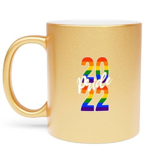 Gay Pride 2022 LGBTIQ Queer Demonstration Metallic Mugs