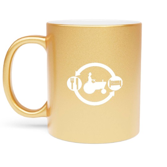 EAT SLEEP FARM Metallic Mugs