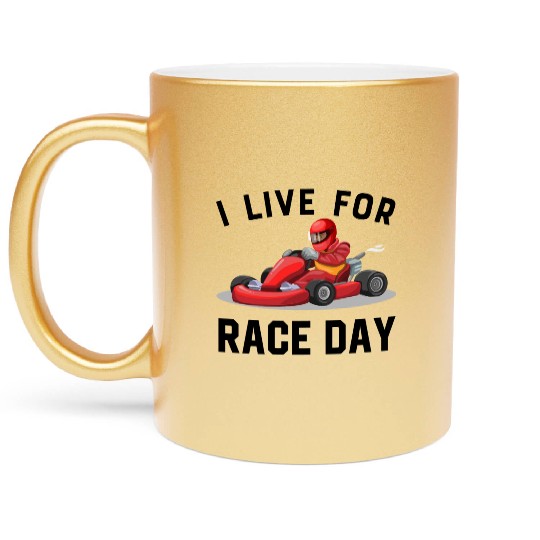 I Live For Race Day Metallic Mugs