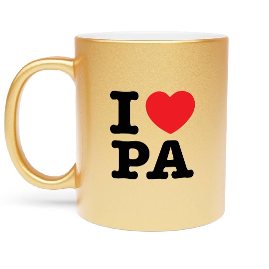 I LOVE PA, I Love Pennsylvania Metallic Mugs
