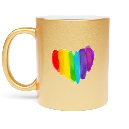 Pride Rainbow Heart Metallic Mugs