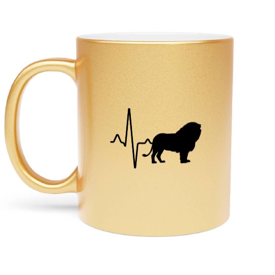 lion heartbeat Metallic Mugs