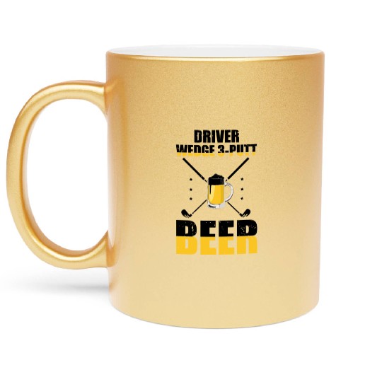 Novelty Golfing Golfer Comical Field Sports Metallic Mugs