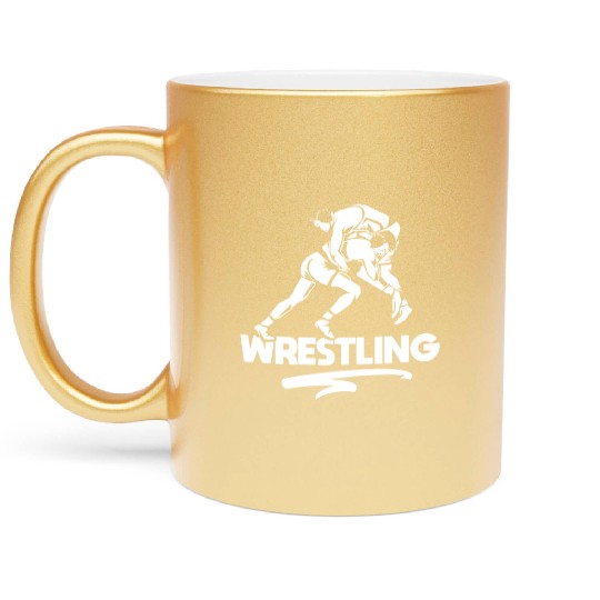 Wrestling Martial Arts Wrestle Wrestler Hobby Metallic Mugs