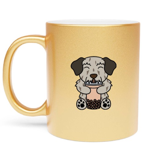 Boba Bubble Tea Irish Wolfhound Metallic Mugs