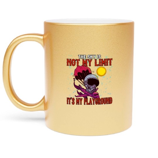 The Sky Is My Playground Skydive Funny Cute Metallic Mugs