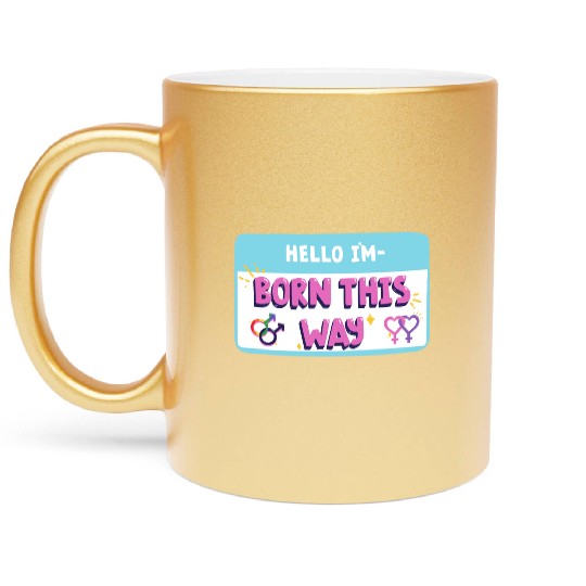 born this way transgender pride Metallic Mugs