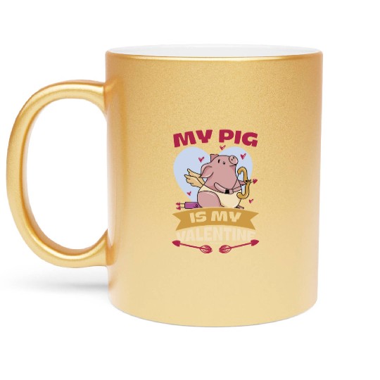 Pig animal piglet farm funny gift Metallic Mugs