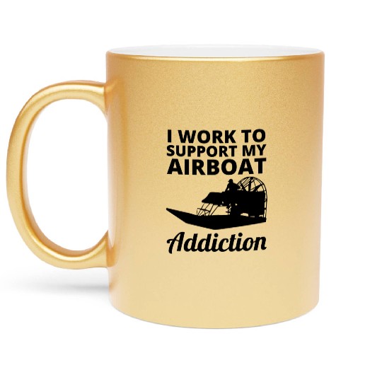 Airboat Fanboat Airboating Planeboat Swamp boat Metallic Mugs