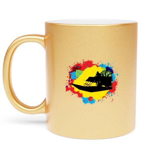Airboat Fanboat Airboating Planeboat Swamp boat Metallic Mugs