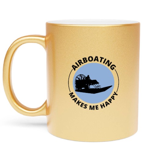 Airboat Fanboat Airboating Planeboat Swamp boat Metallic Mugs