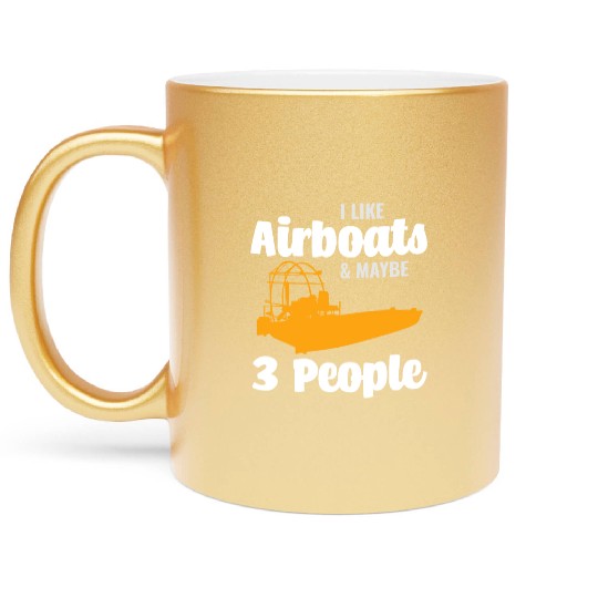 Airboat Fanboat Airboating Planeboat Swamp boat Metallic Mugs