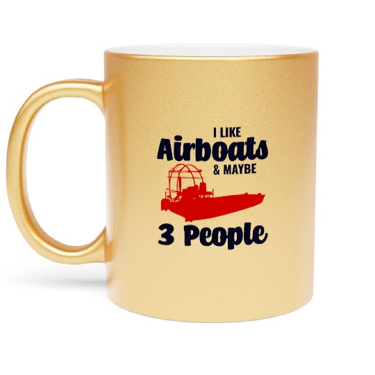 Airboat Fanboat Airboating Planeboat Swamp boat Metallic Mugs