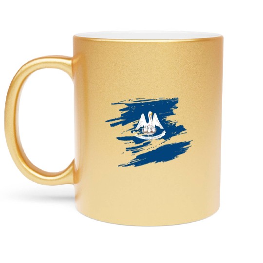 Louisiana Heartbeat Gift Metallic Mugs