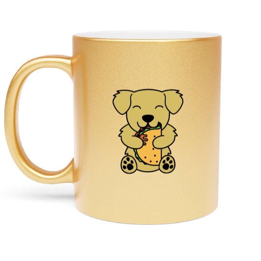 Golden Retriever Taco Lover Metallic Mugs
