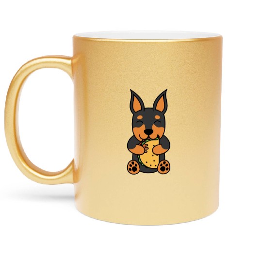 Doberman Taco Lover Metallic Mugs