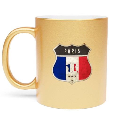 Paris France coat of arms flags design Metallic Mugs