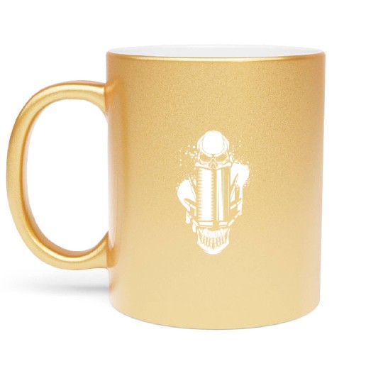 Bullets and Skull Roses Aesthetic Dripping Pattern Metallic Mugs