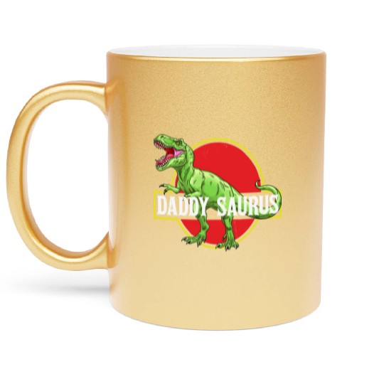 Daddysaurus Papasaurus Metallic Mugs