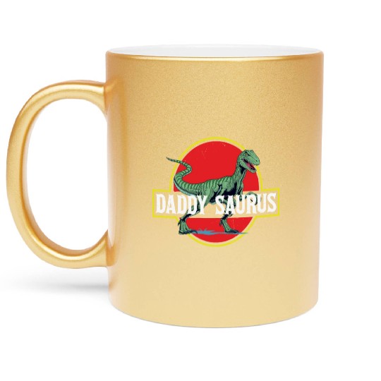 Daddysaurus Papasaurus Metallic Mugs