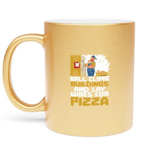 Electrician Electrical Engineer Lineman Metallic Mugs