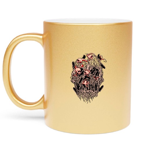 Bullets and Skull Roses Aesthetic Dripping Pattern Metallic Mugs