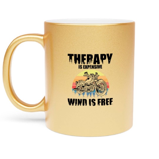 Hilarious Expensive Wind Is Free Big Bike Metallic Mugs