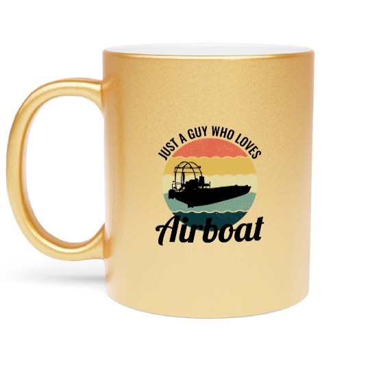 Airboat Fanboat Airboating Planeboat Swamp boat Metallic Mugs