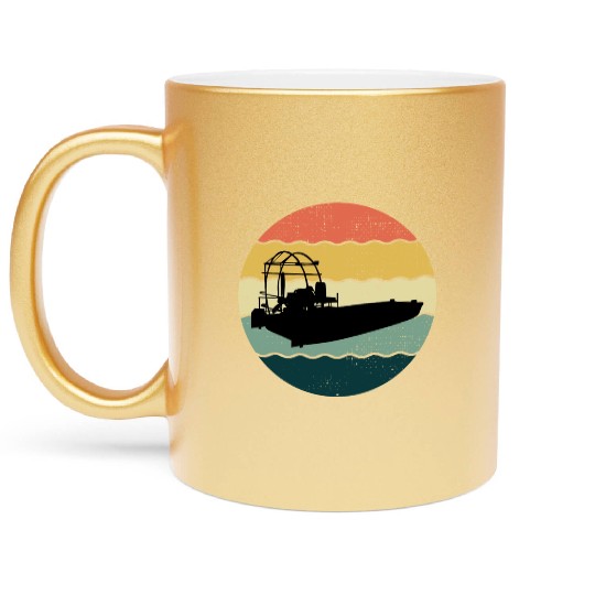 Airboat Fanboat Airboating Planeboat Swamp boat Metallic Mugs