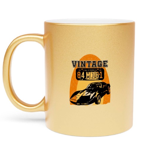 Vintage car Metallic Mugs