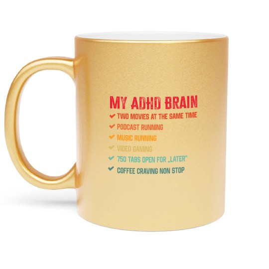 My Brain on ADHD And Autism Neurodiversity Metallic Mugs