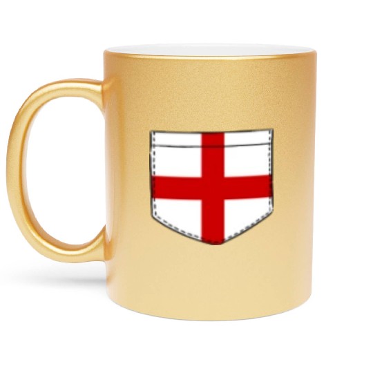 England flag in a shape of a pocket Metallic Mugs