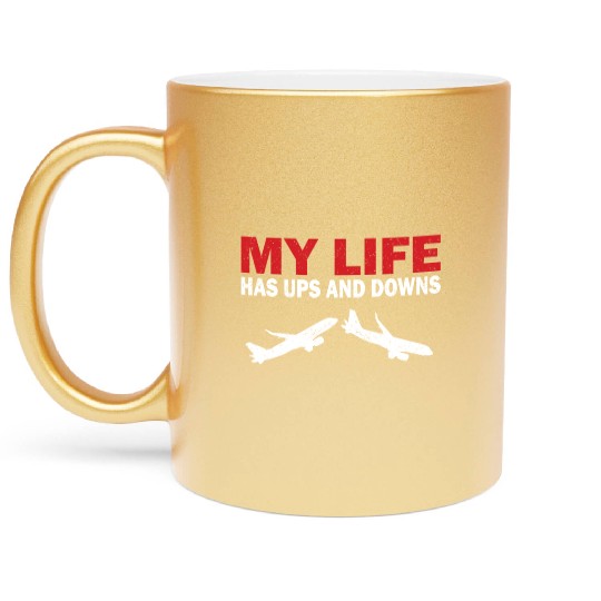 Pilot life has Postal Service and downs airplane aviation Metallic Mugs