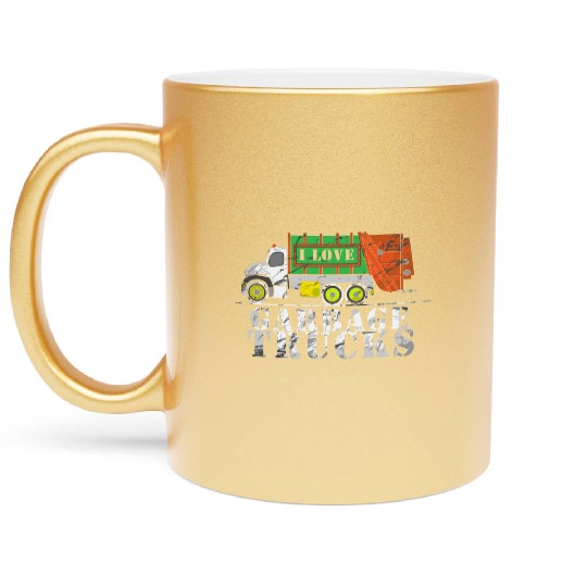 I Love Garbage Trucks Metallic Mugs
