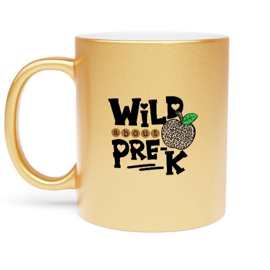Wild About Pre K Leopard Back to School Teacher Metallic Mugs